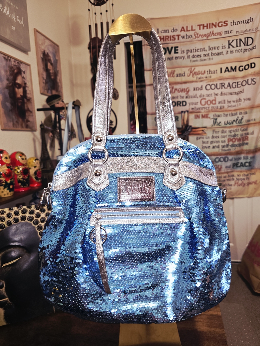 Coach Poppy Spotlight Sequin Satchel